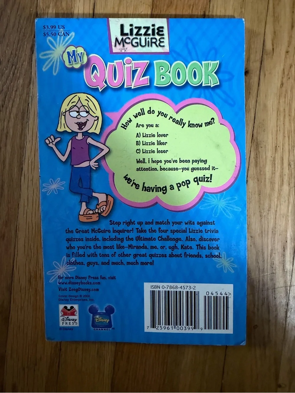 Vintage 2002 Lizzie McGuire: My Quiz Book